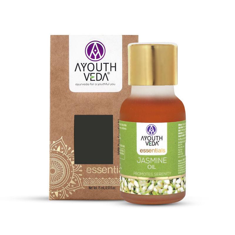 ayouthveda jasmine essential oil, natural aromatherapy for relaxation & calming, face & hair care