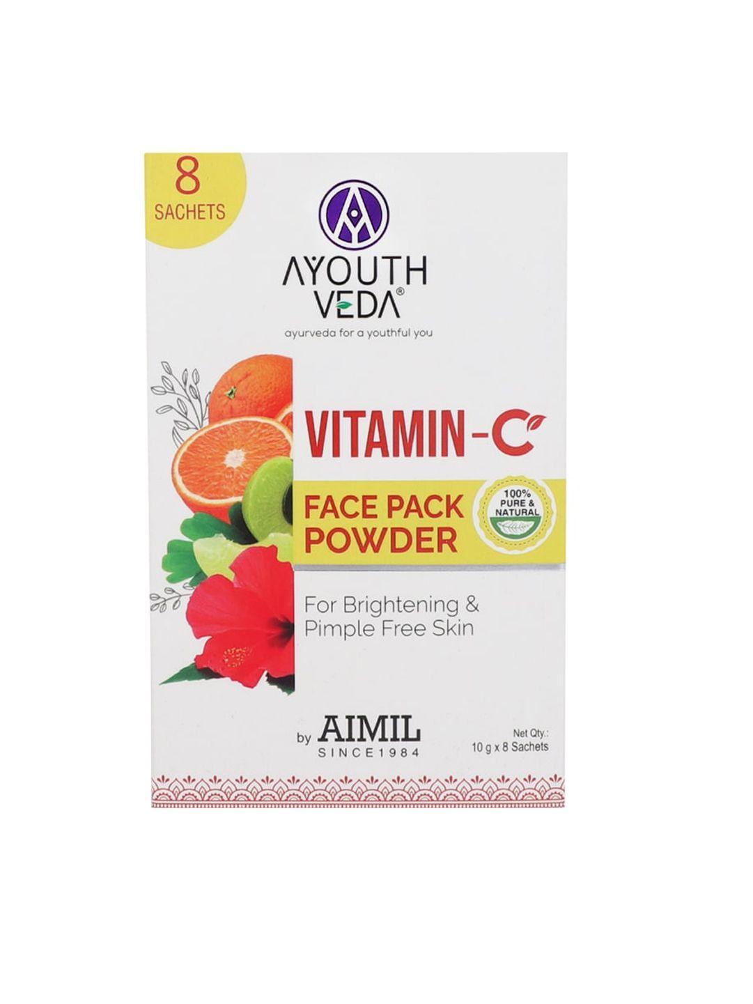 ayouthveda vitamin c face pack powder to reduces pigmentation - 10g x 8 sachets