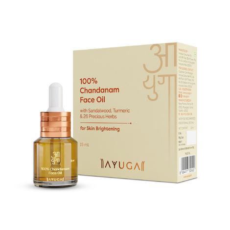 ayuga 100% chandanam face oil with sandalwood & turmeric for skin brightening 15ml