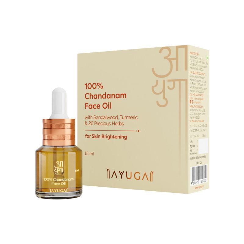 ayuga 100% chandanam face oil with sandalwood & turmeric for skin brightening