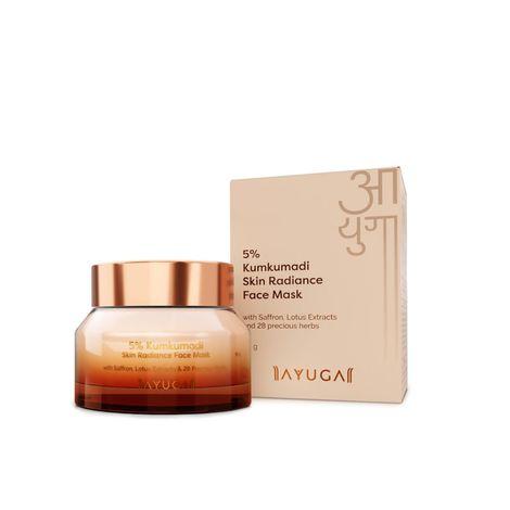 ayuga 5% kumkumadi skin radiance face pack with saffron & lotus extracts 50g