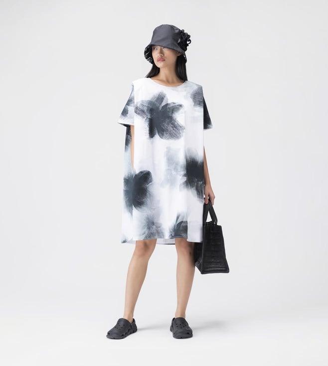 ayurganic black ombre florals tunic dress