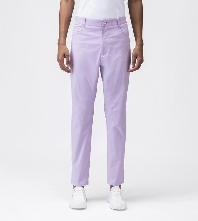 ayurganic lilac twill mens trousers with constructed pocket