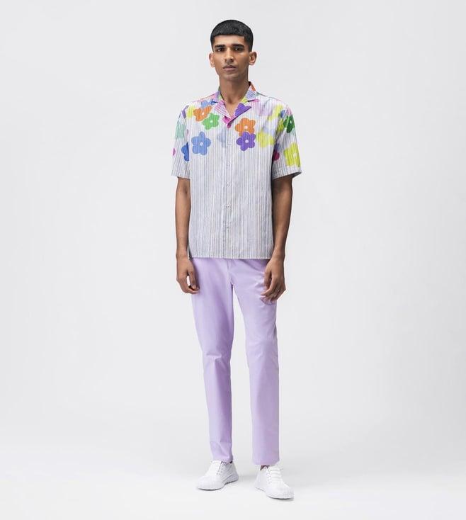 ayurganic multicolour mens shirt with cuban collar