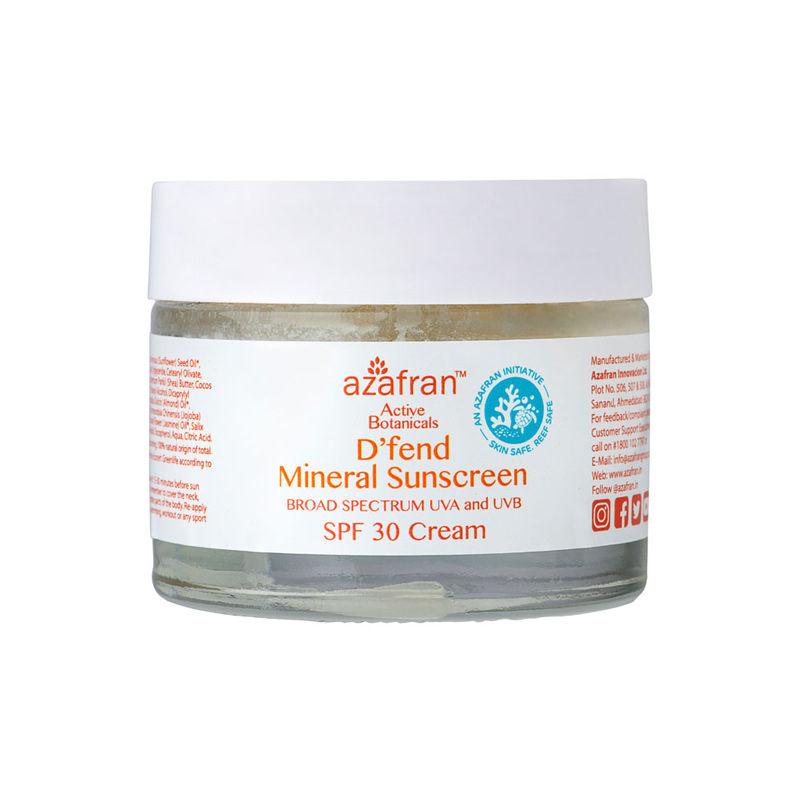 azafran d'fend mineral sunscreen spf 30 cream