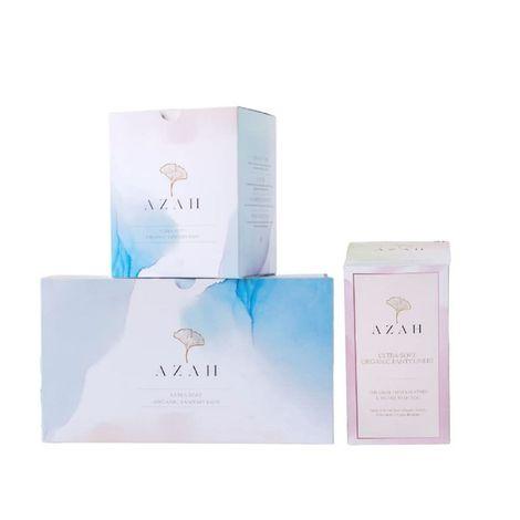azah rash free sanitary pads + ultra soft panty liners | sanitary combo pack for women | pack of 20 regular + 20 xl (without disposable bags) organic cotton pads and 40 liners | made safe certified