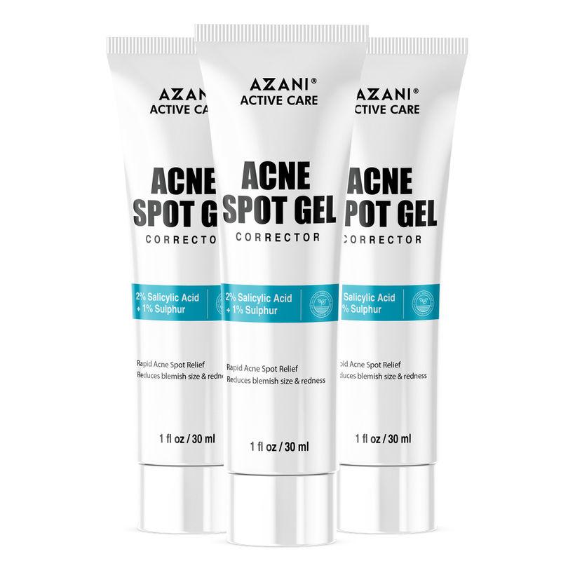 azani active care salicylic acid sulphur acne spot gel corrector - pack of 3