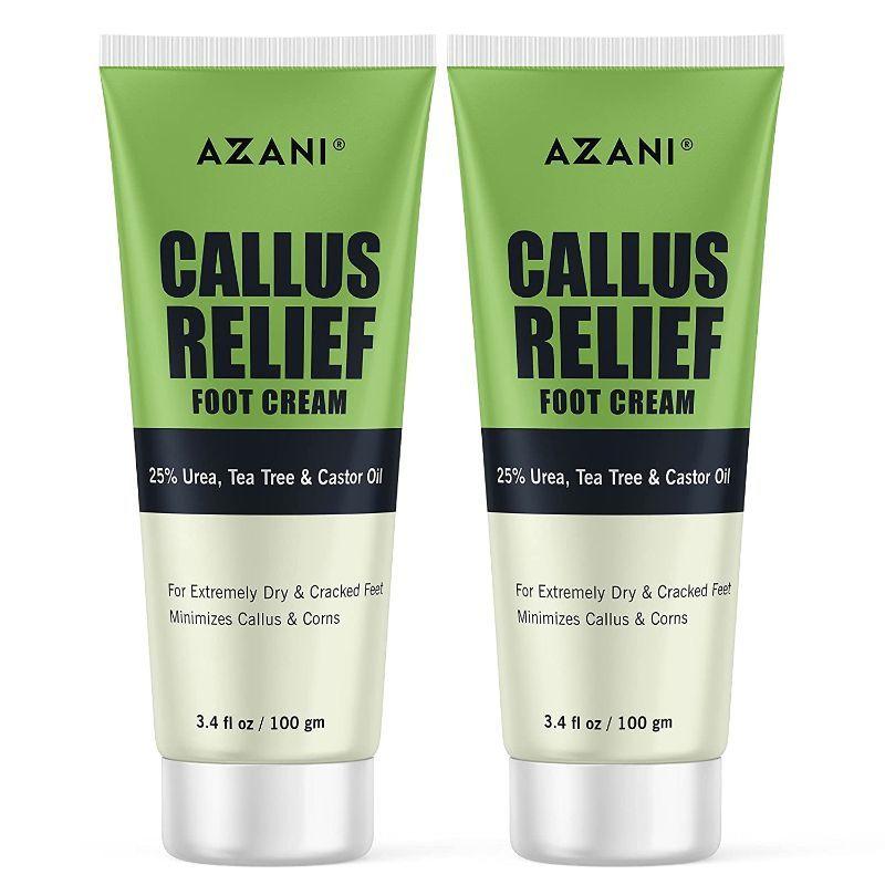 azani active care callus relief foot cream- callus & corns remover, deeply moisturizer - pack of 2