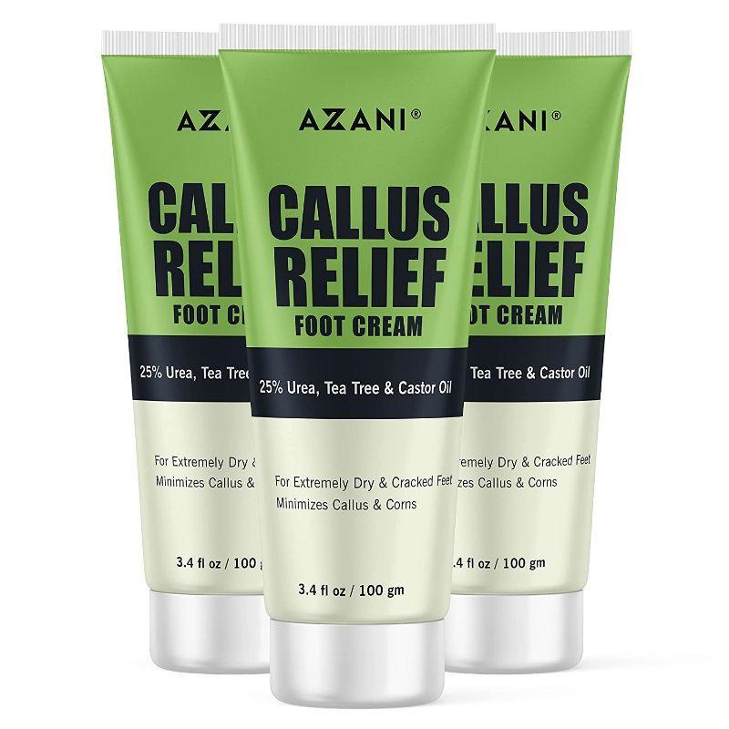 azani active care callus relief foot cream- callus & corns remover, deeply moisturizer - pack of 3