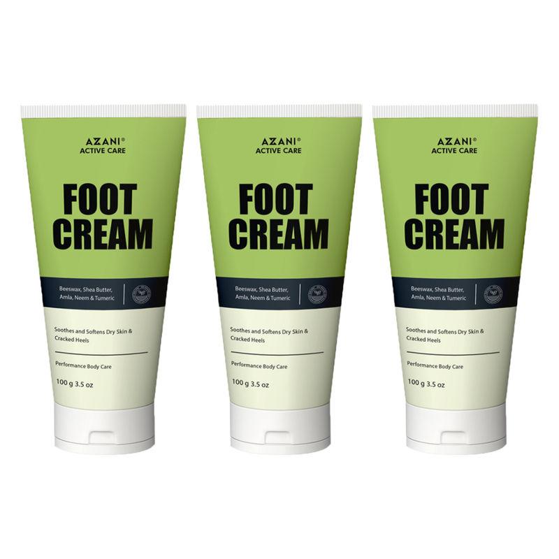 azani active care foot cream for rough dry & cracked heel - pack of 3