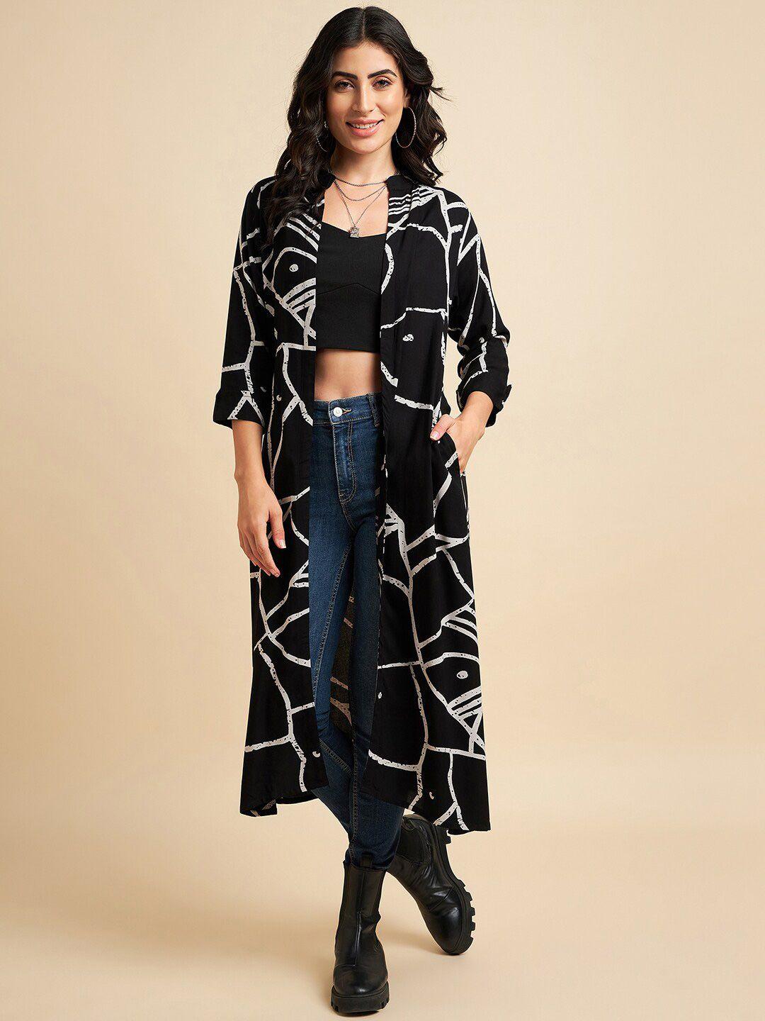 azira abstract printed longline shrug