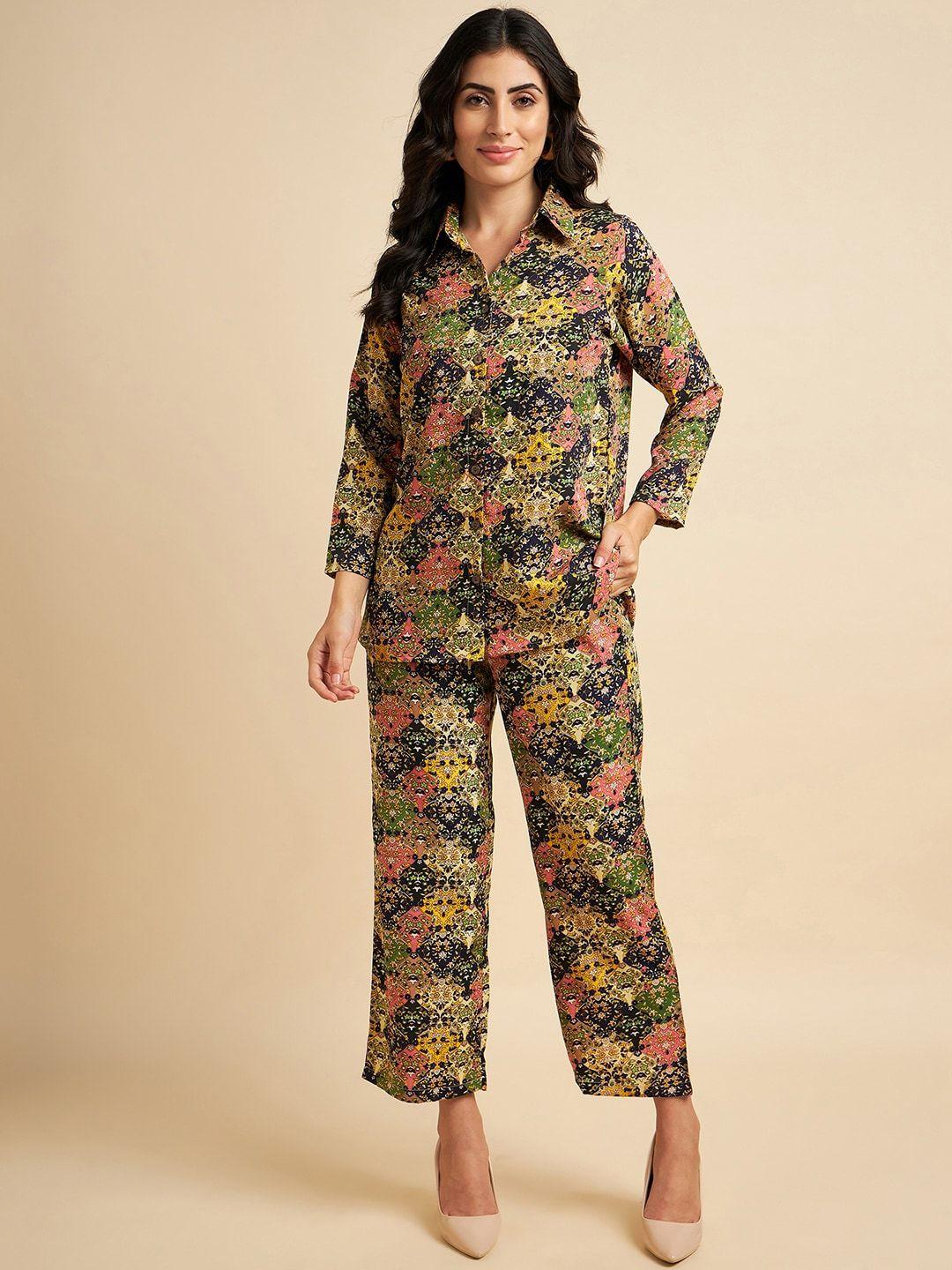azira floral printed shirt & trousers co-ords