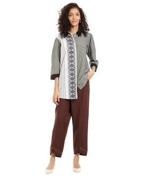 aztec pattern relaxed-fit shirt