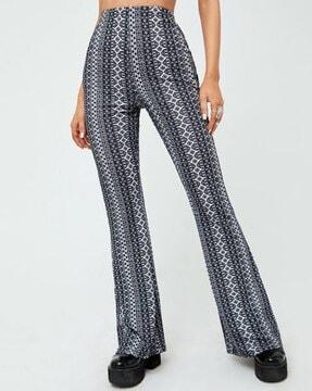 aztec pattern trousers with elasticated waistband
