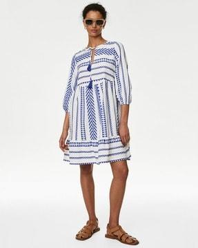 aztec print a-line beach dress