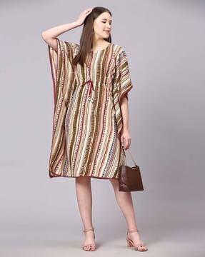 aztec print kaftan dress