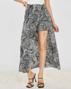 aztec print pencil overlay skirt