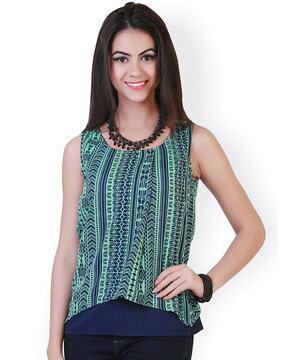 aztec print relaxed fit top
