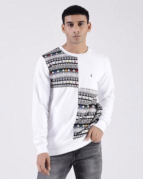 aztec print slim fit sweatshirt