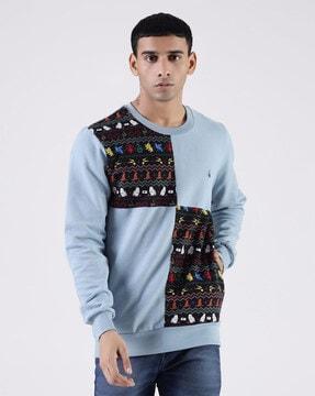 aztec print slim fit sweatshirt