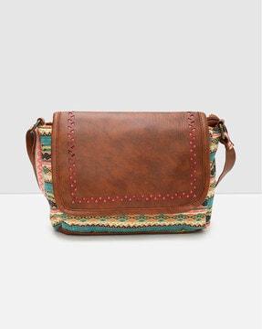 aztec print sling bag with adjustable strap