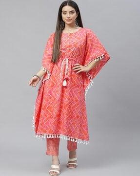 aztec print straight kurta set