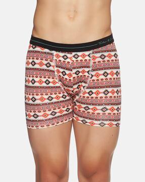 aztec print trunks with logo waistband