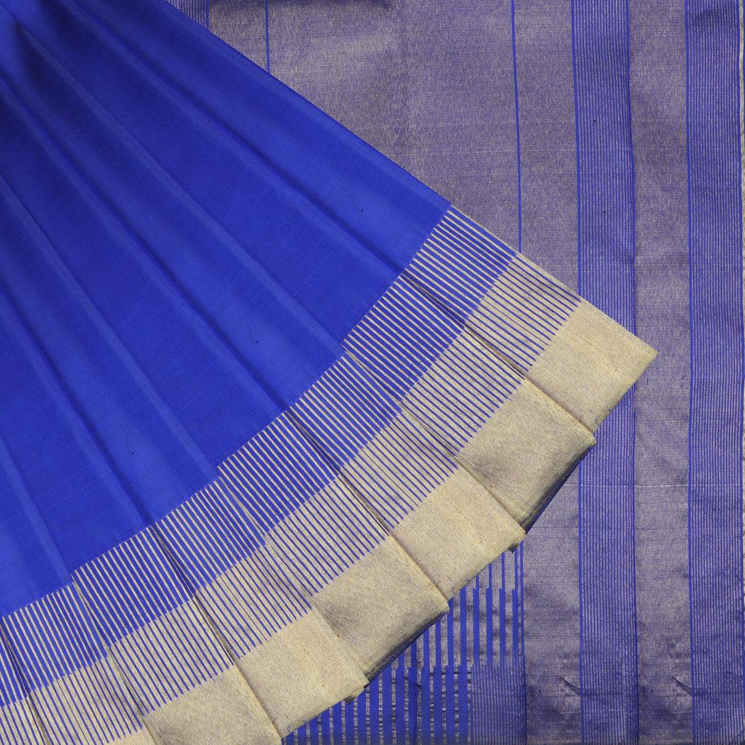 azure blue kanjivaram silk saree