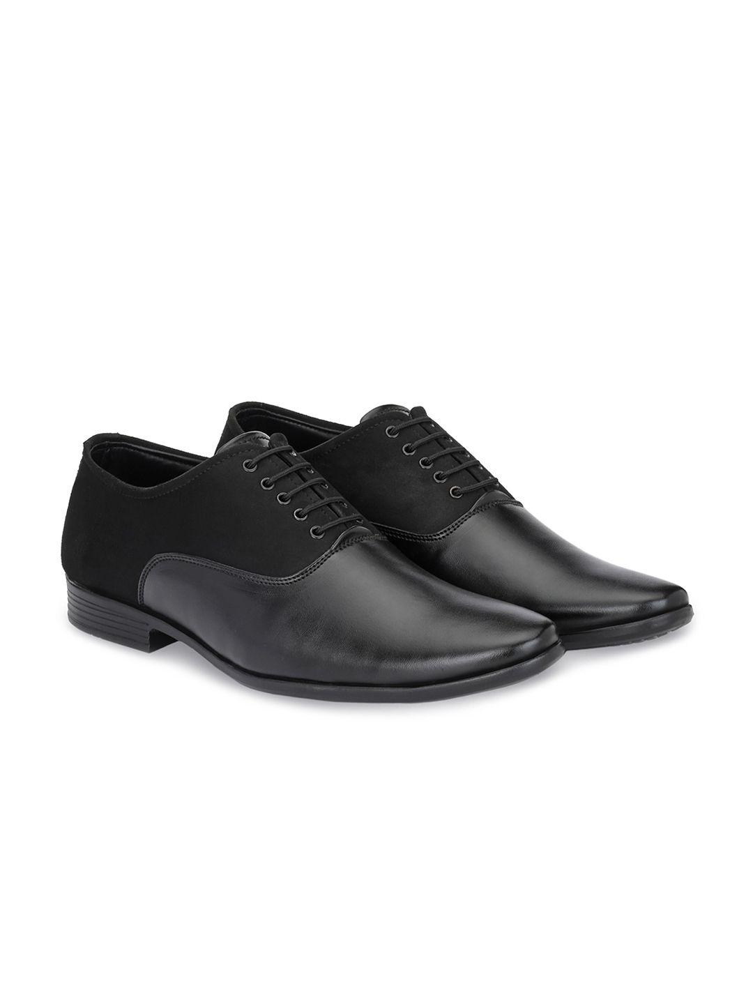 azzaro black men black solid synthetic leather formal derbys