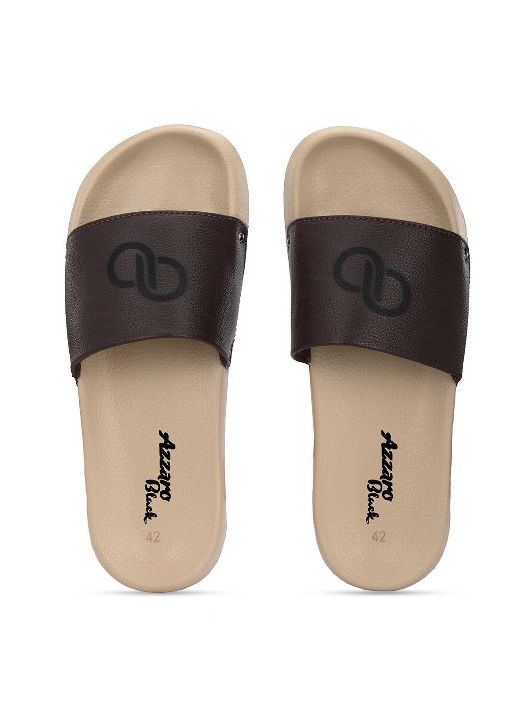 azzaro black men brown sliders