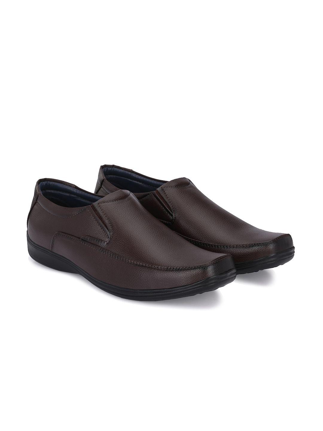 azzaro black men brown solid formal slip on shoes