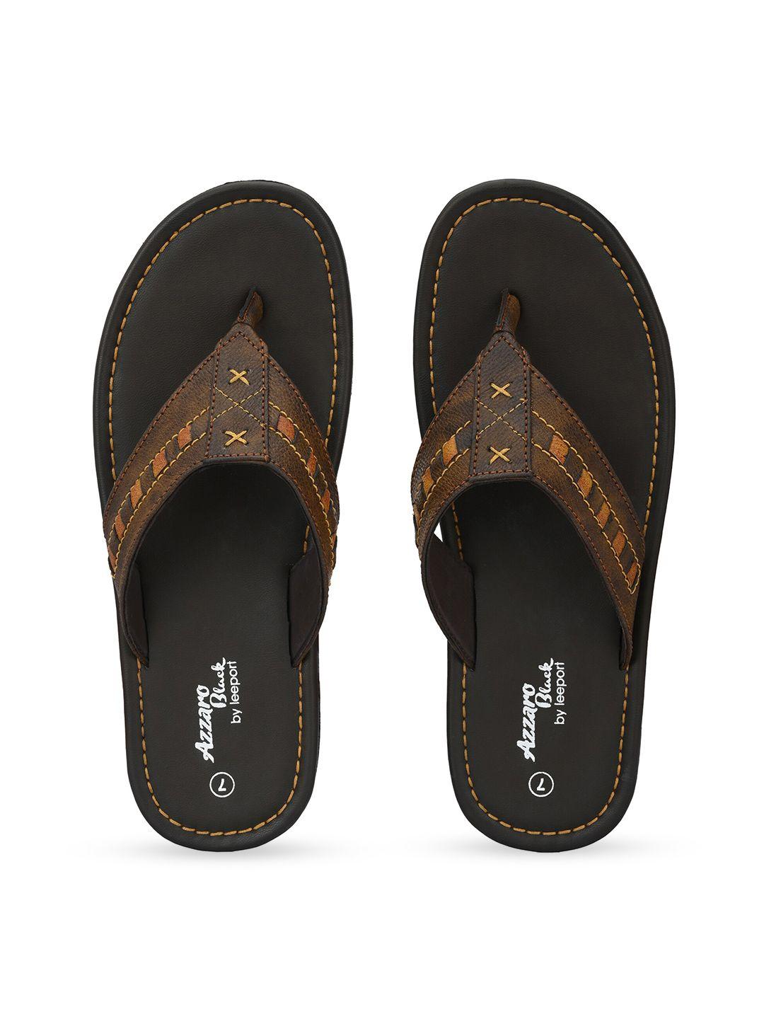 azzaro black men brown thong flip-flops