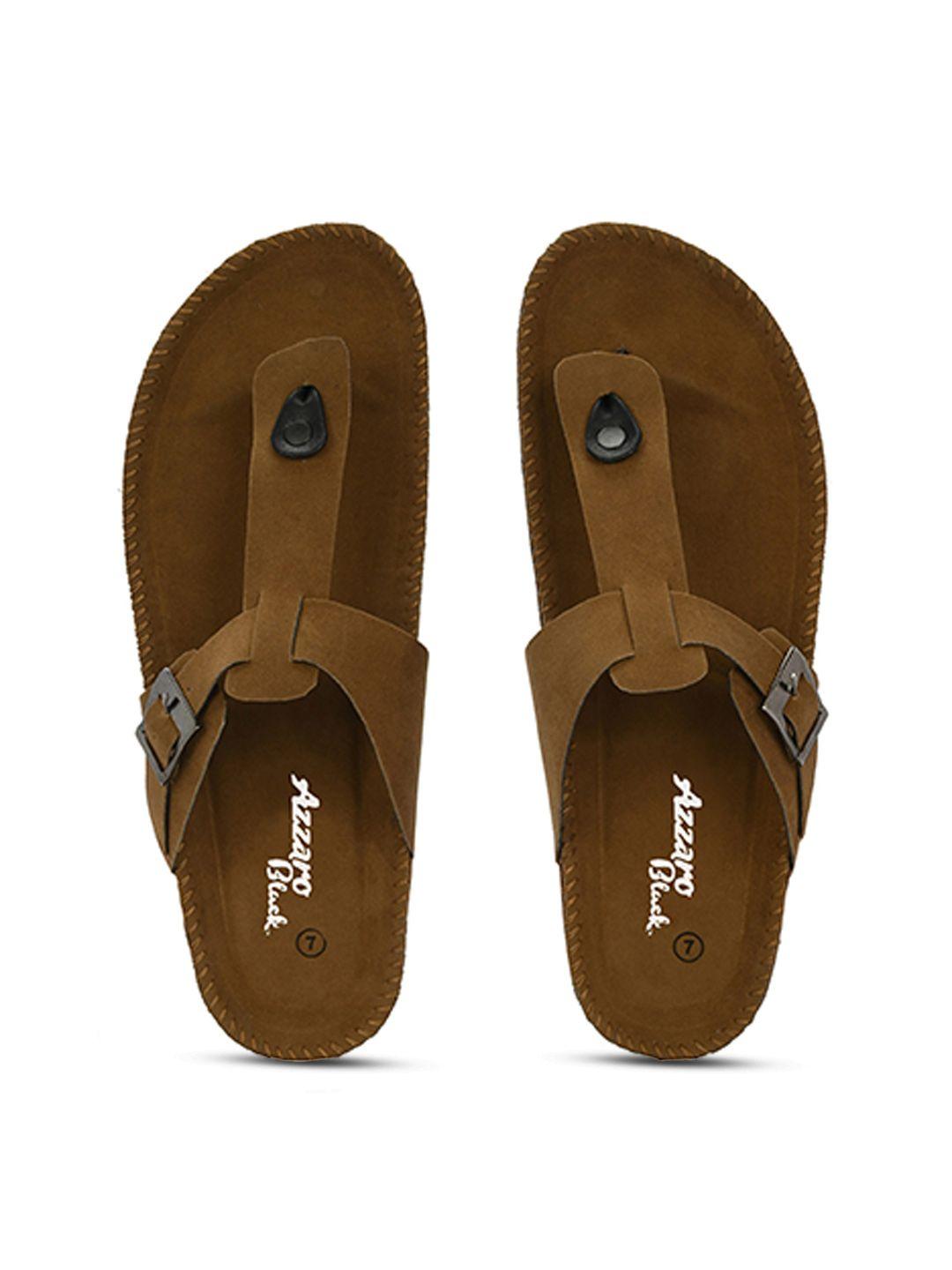 azzaro black men buckle detailed thong flip flops