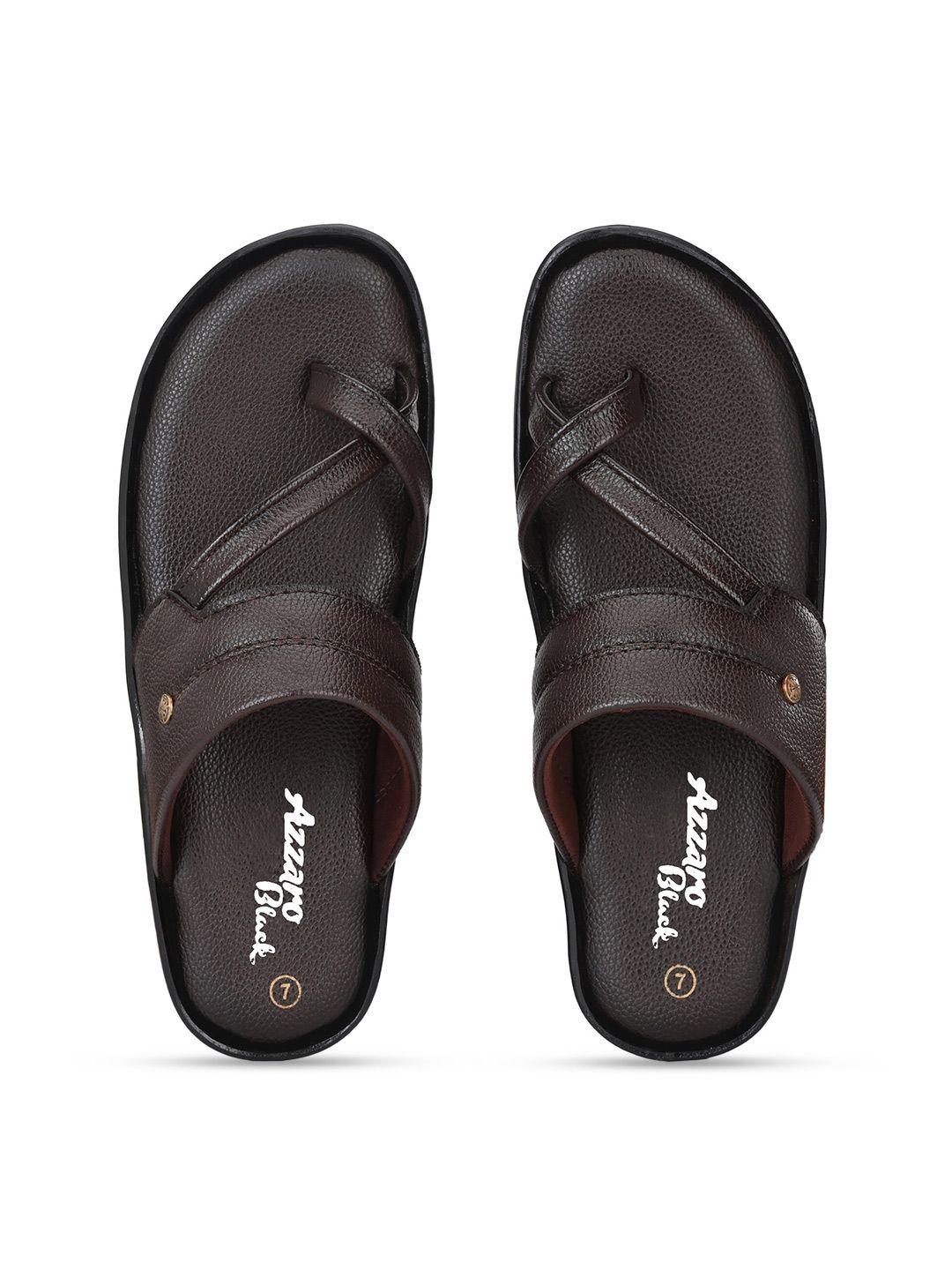 azzaro black men tan thong casual flip-flops