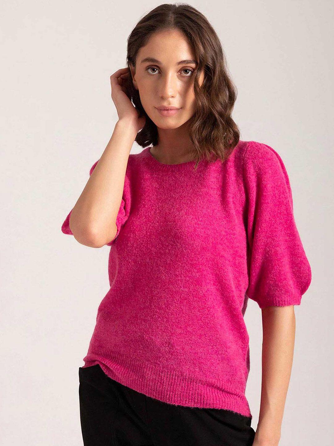 b copenhagen women pink solid pullover