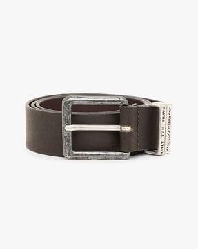 b-guarantee-a leather belt with buckle closure