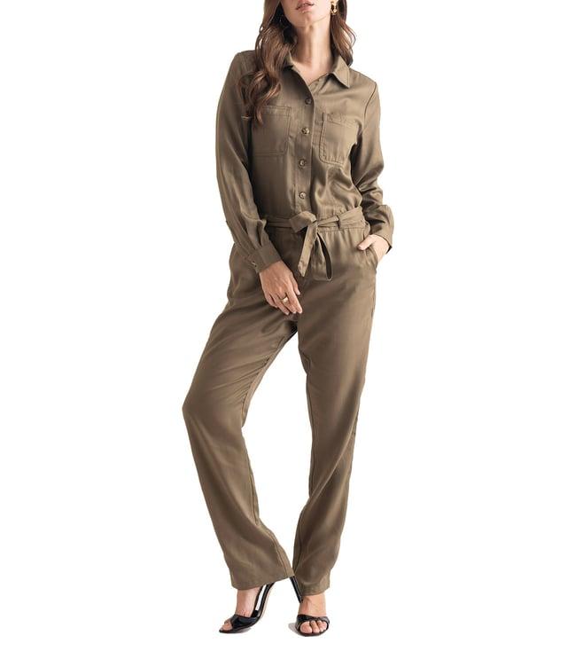 b. copenhagen beech khaki relaxed fit jumpsuits