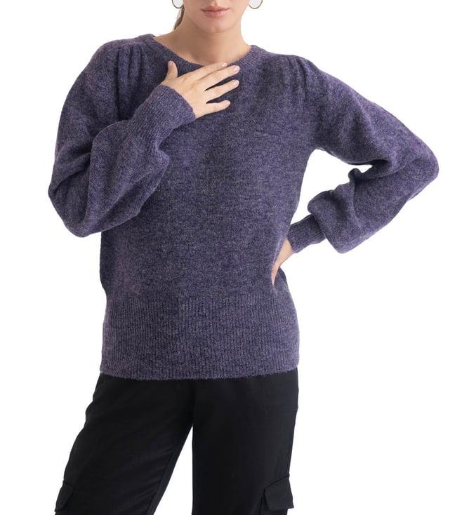 b. copenhagen violet melange relaxed fit sweaters