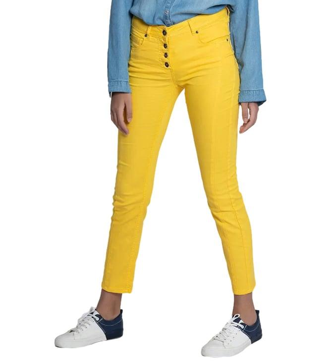 b. copenhagen yellow narrow relaxed fit trousers