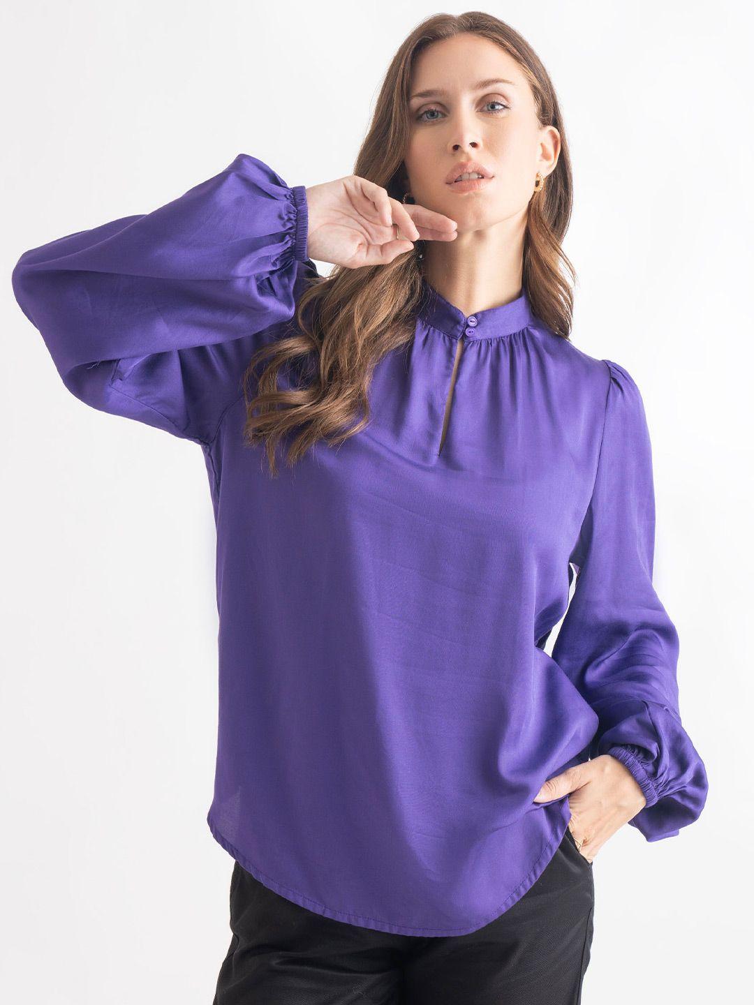 b.copenhagen puff sleeves band collar top