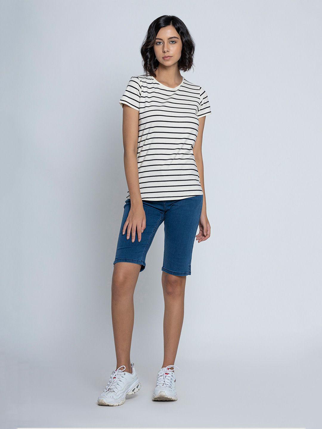 b.copenhagen striped round neck t-shirt