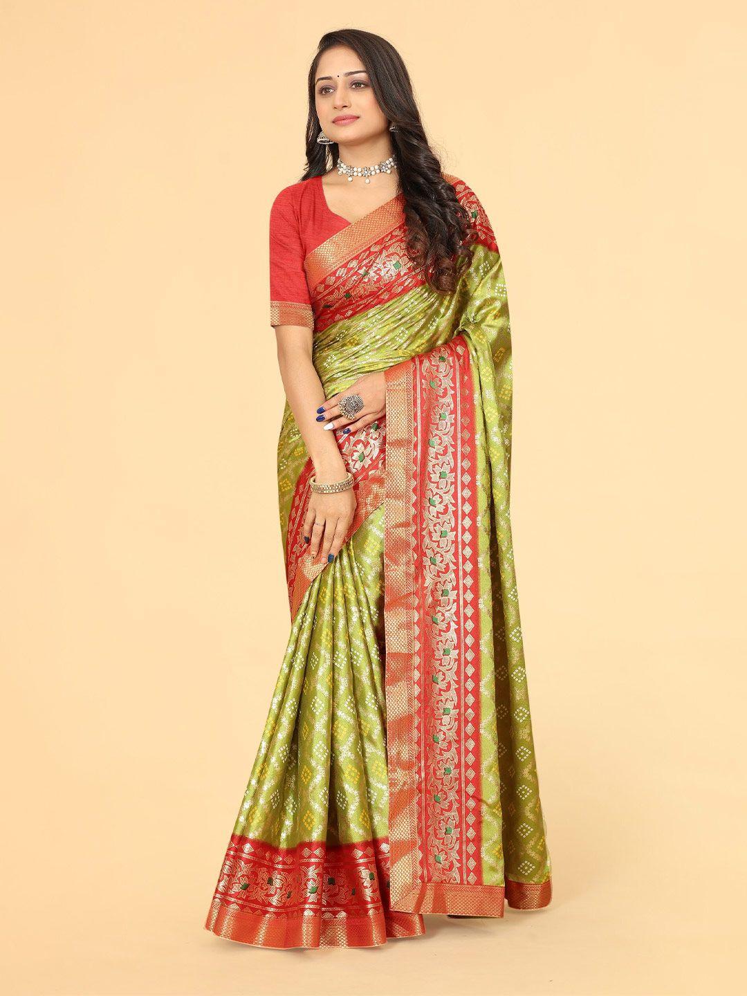 b4me.com ethic motif printed zari patola saree