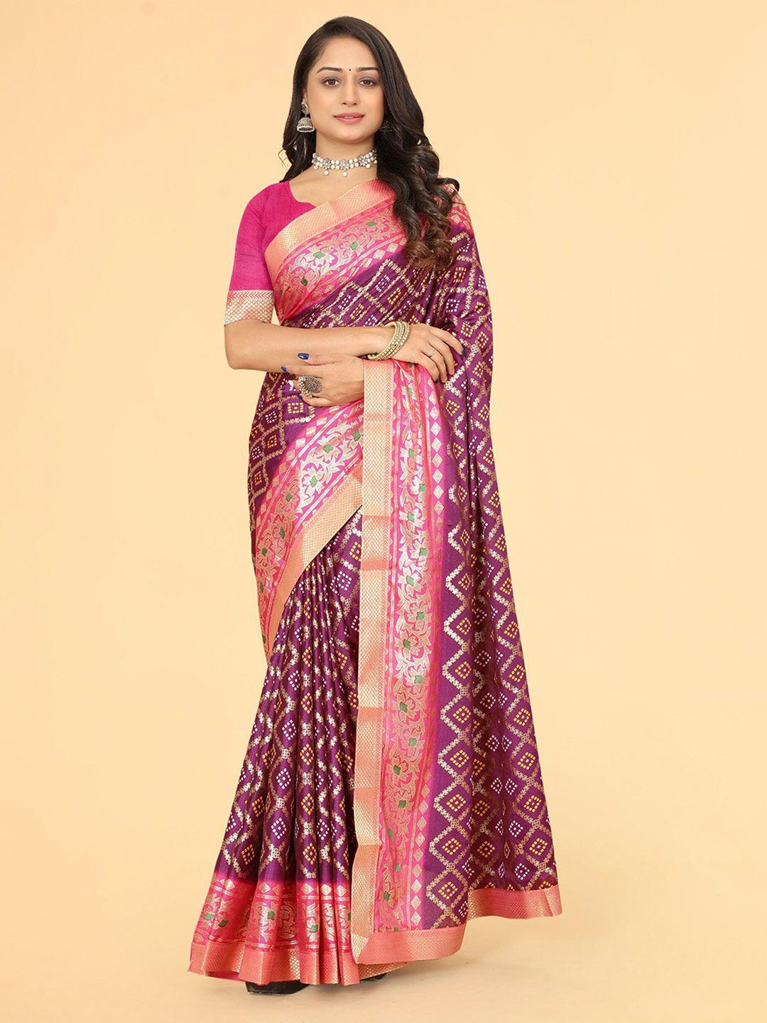 b4me.com ethnic motif  printed zari patola saree