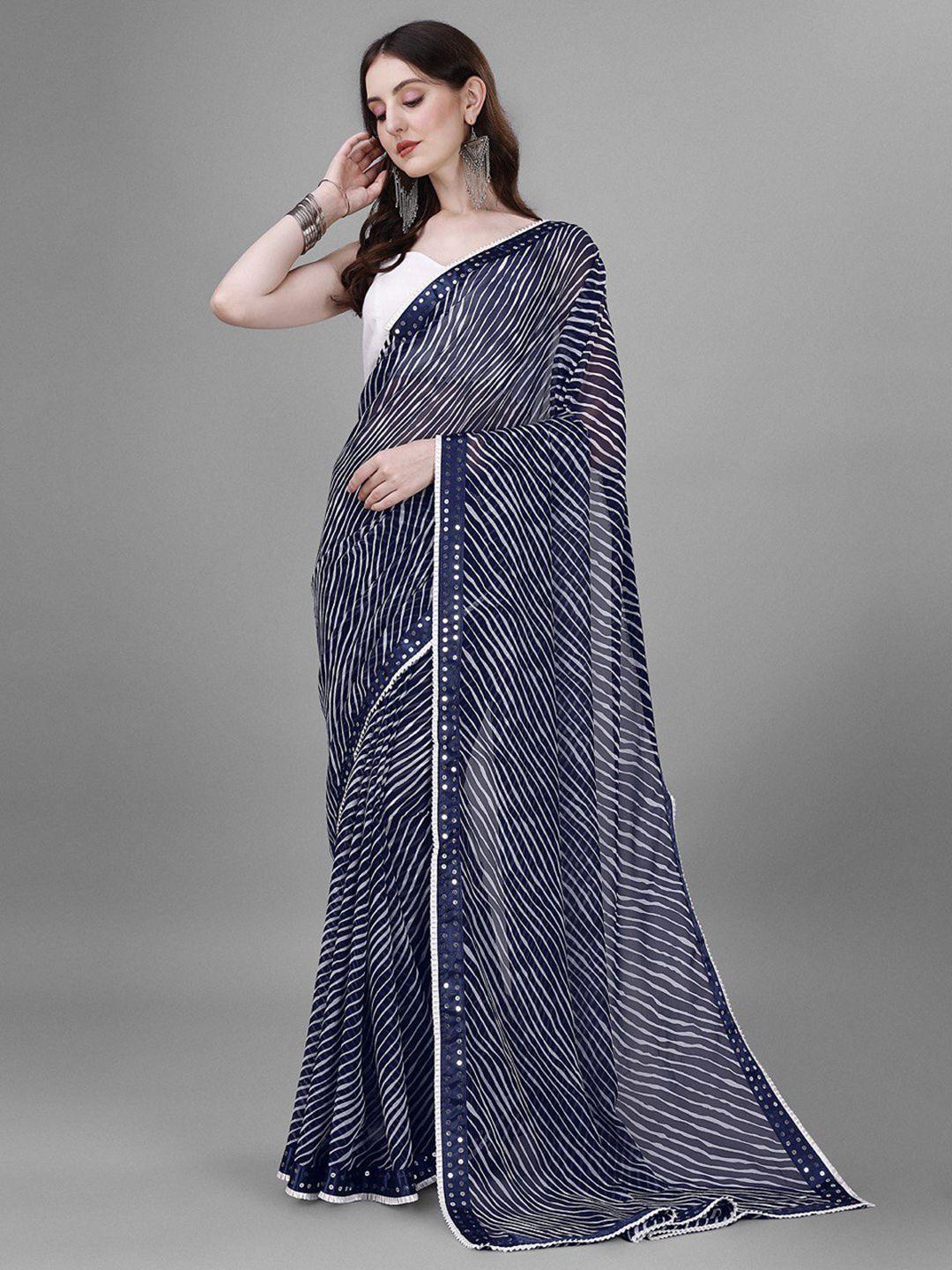 b4me.com leheriya printed mirror work pure georgette leheriya saree