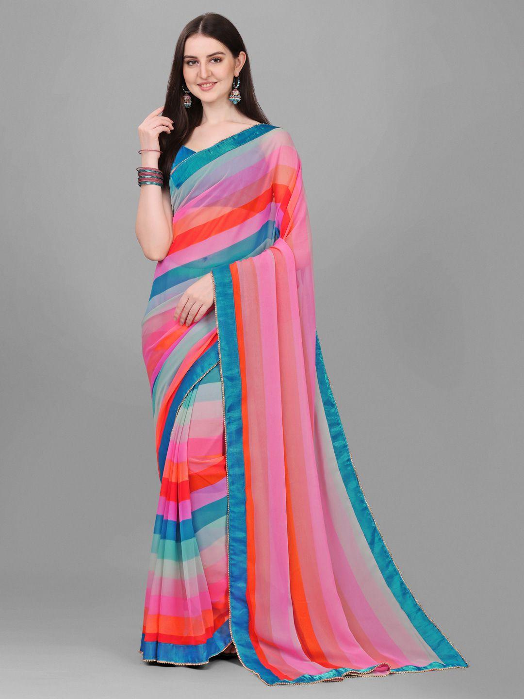 b4me.com striped pure georgette saree