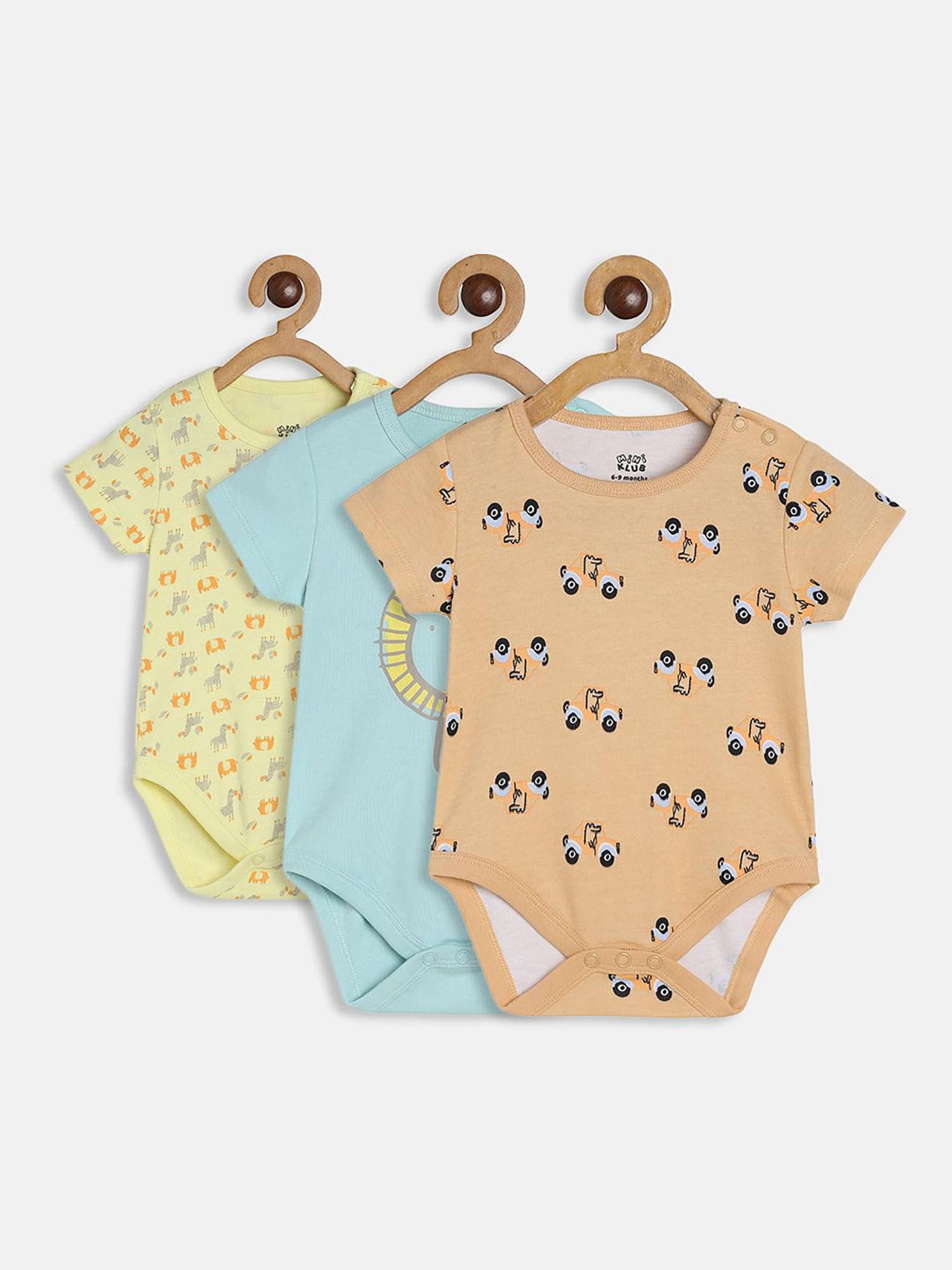 baby boys multi-color body suit (pack of 3)
