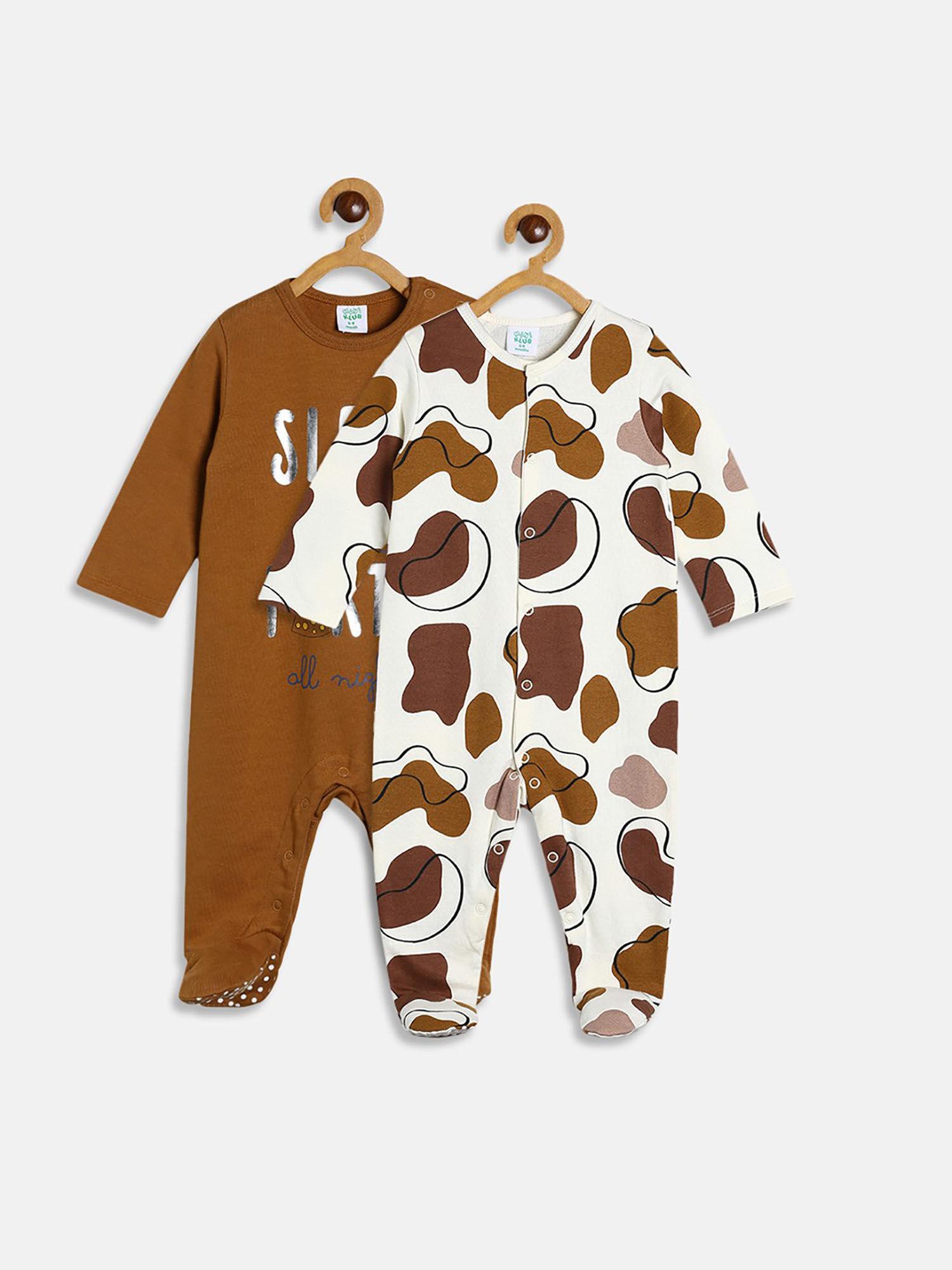 baby boys multi-color sleep suit (pack of 2)
