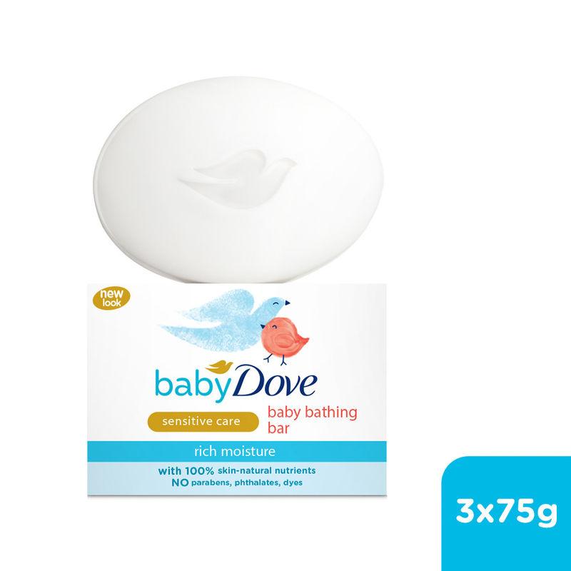 baby dove rich moisture bathing bar (pack of 3) save rs 9/-