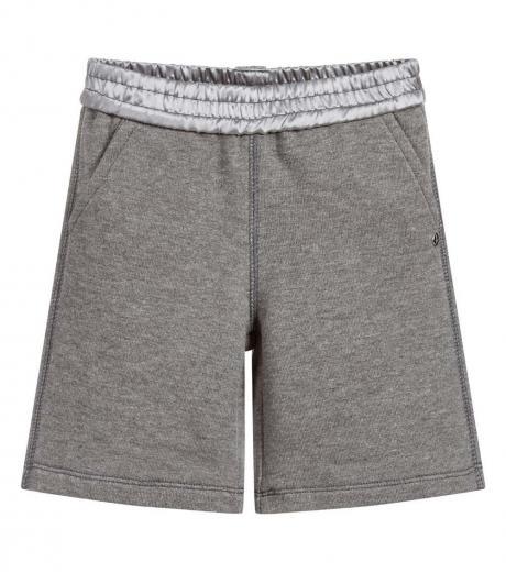 baby girls grey cotton elastic shorts