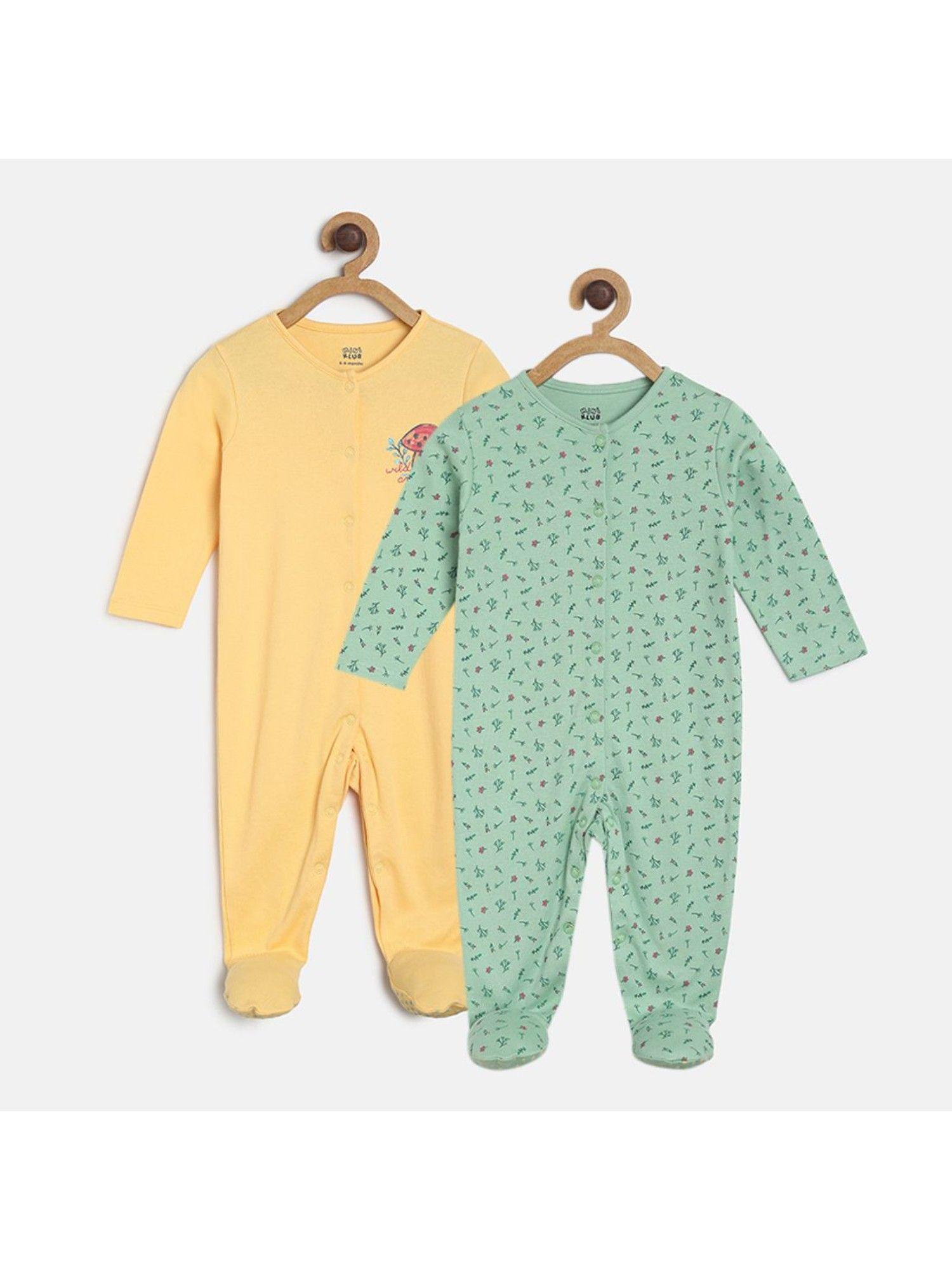 baby girls multi sleep suit (set of 2)